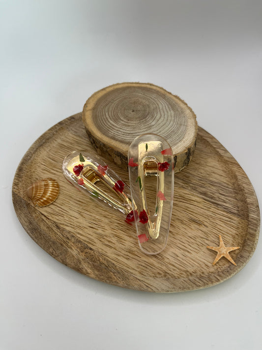 Pinces Résines Florales Rouge