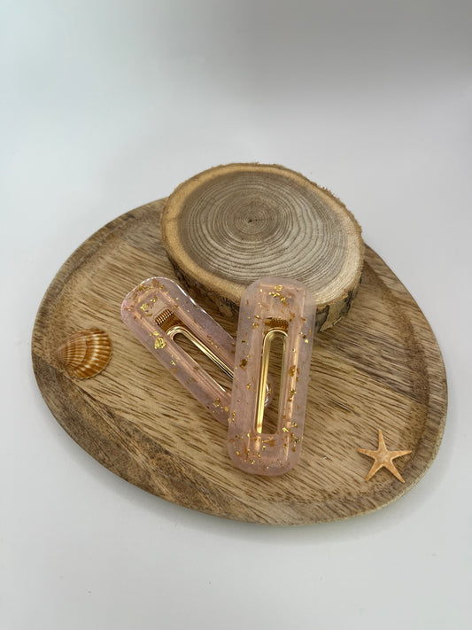 Pinces Résines Rose et Or