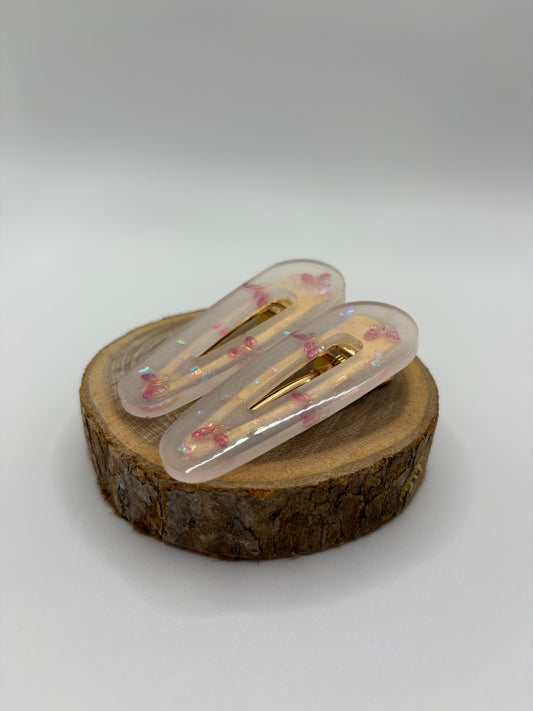 Pinces Papillons Roses